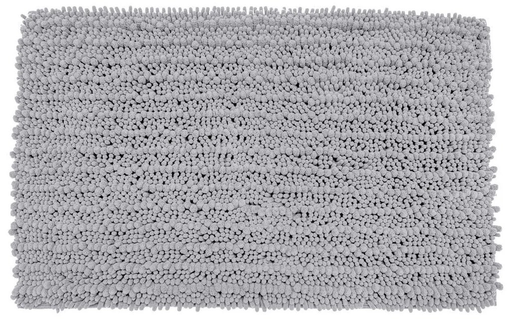 Ταπέτο Μπάνιου Polyester Shaggy Ανοιχτό Γκρι Estia 80x50x3εκ. 02-20743