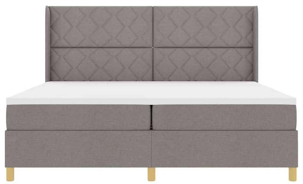 vidaXL Κρεβάτι με ελατήριο με στρώμα Taupe 200 x 200 cm ύφασμα
