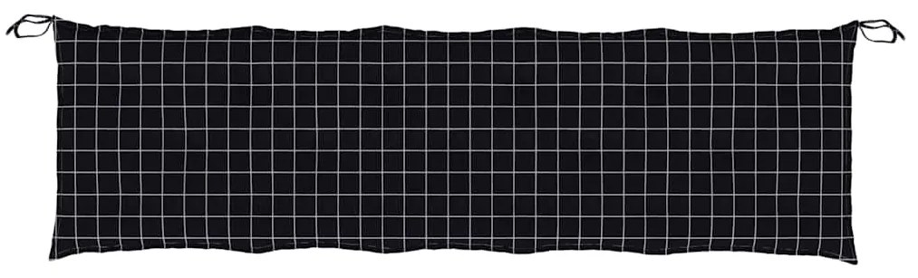 vidaXL Μαξιλάρια Πάγκου Κήπου 2 τμχ Μαύρα Καρό από Ύφασμα Oxford