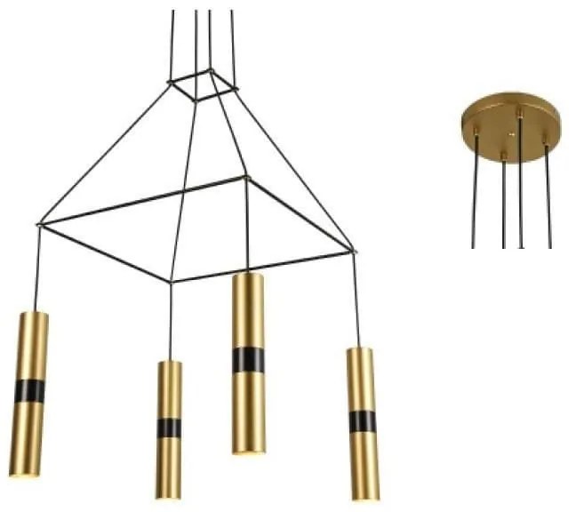 Φωτιστικό Οροφής HM854P56BR 4XGU10 56X56XH150 Brass Aca Decor Metal
