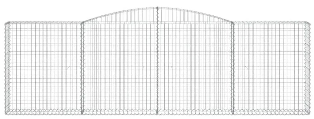 Συρματοκιβώτια Τοξωτά 8 τεμ. 400x30x120/140 εκ. Γαλβαν. Ατσάλι - Ασήμι