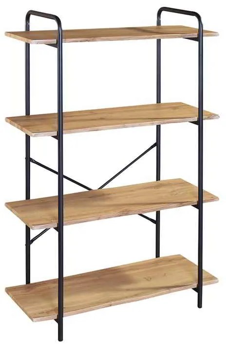 Ραφιέρα Μέταλλο Βαφή Μαύρο, Απόχρωση Sonoma 80x34x112cm