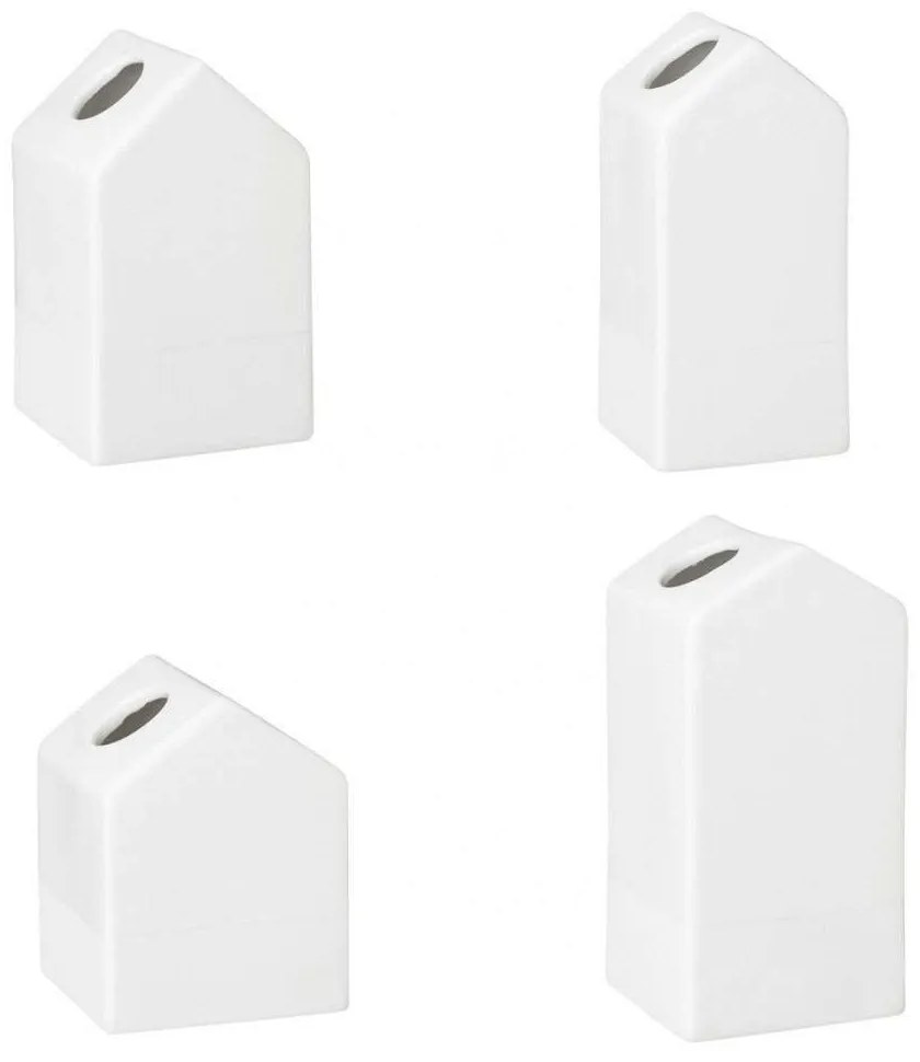 Βάζα Σπιτάκια (Σετ 4Τμχ) LBTRD0012928 5,5/8,5cm White Raeder Porcelain