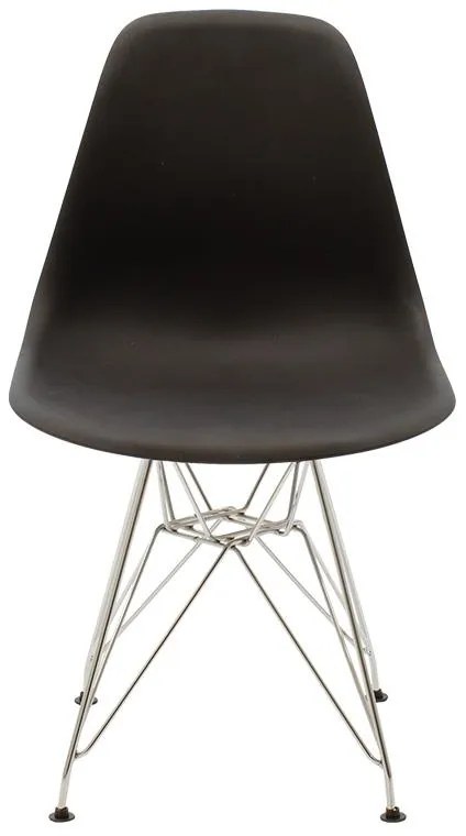 Καρέκλα Adelle PP μαύρο-inox πόδι 46x55x81εκ 46x55x81 εκ.