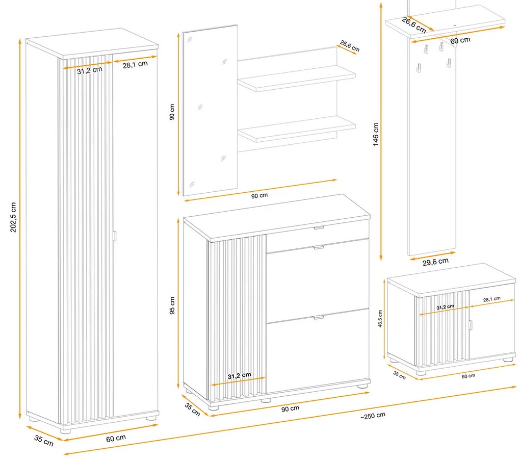 Swap XIX Σύνθεση Καφέ δρυς 280x180x40