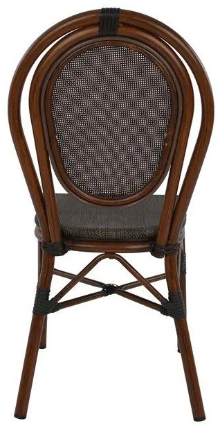 Καρέκλα KASON C5026 Αλουμινίου Bamboo Look Καφέ με Textline 40,5x56,5x89,5 εκ. 40.5x56.5x89.5 εκ.
