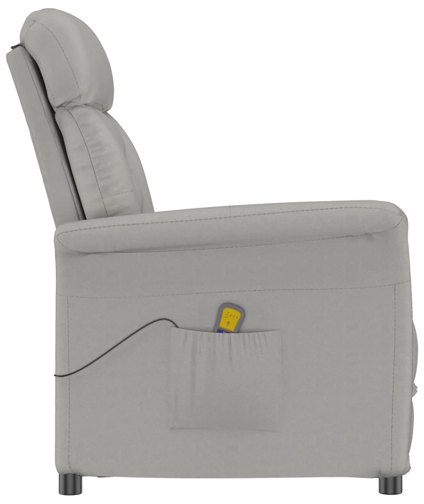 vidaXL Πολυθρόνα Μασάζ Ανοιχτό Γκρι Microfibre