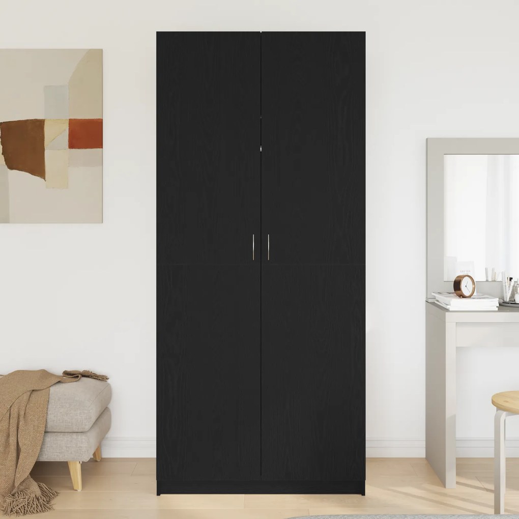 vidaXL Μαύρη Καρυδιά Ντουλάπα 90x52x200 εκ. Από Ξύλο