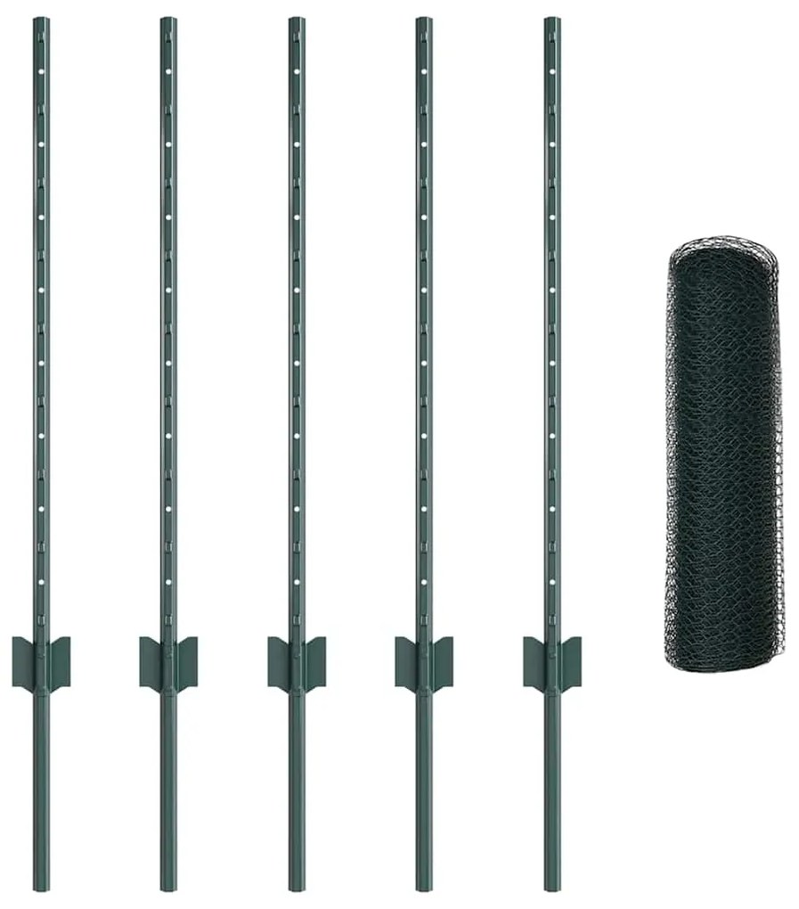 vidaXL Τεντώτο με στήριγμα Πράσινο 0,8 x 10 m Χάλυβας και PVC