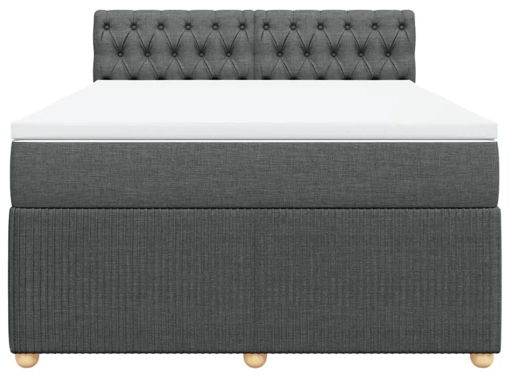 ΚΡΕΒΑΤΙ BOXSPRING ΜΕ ΣΤΡΩΜΑ ΣΚΟΥΡΟ ΓΚΡΙ 140X200 ΕΚ ΥΦΑΣΜΑΤΙΝΟ 3287487