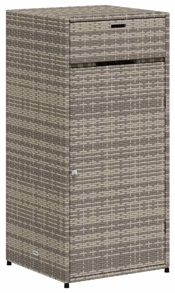 vidaXL Ντουλάπι Αποθήκευσης Κήπου Γκρι 55x55x111 εκ. Συνθετικό Ρατάν