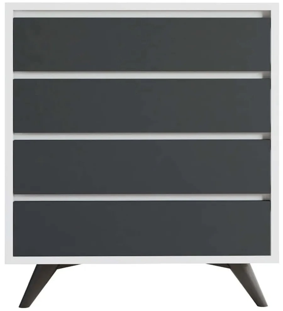 Συρταριέρα Suvera 811MDD3436 70x40x86cm White-Anthracite