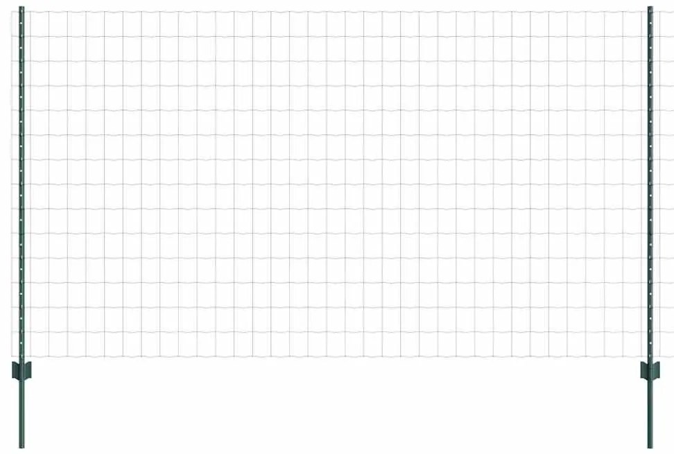 vidaXL Φράχτης με Στήλες. Πράσινο 1.4 x 10 m Ατσάλι
