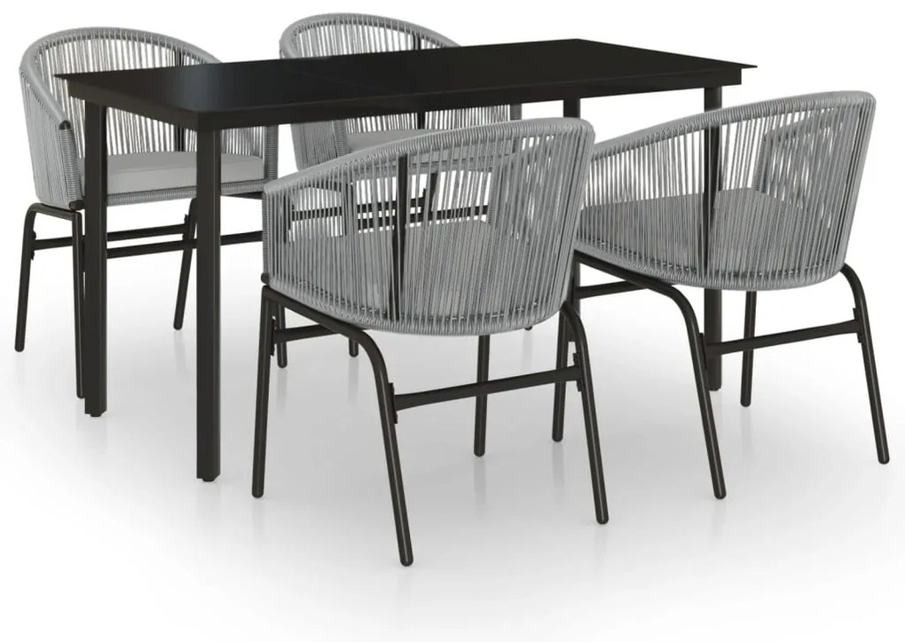 vidaXL Σετ Τραπεζαρίας Κήπου 5 Τεμαχίων Γκρι