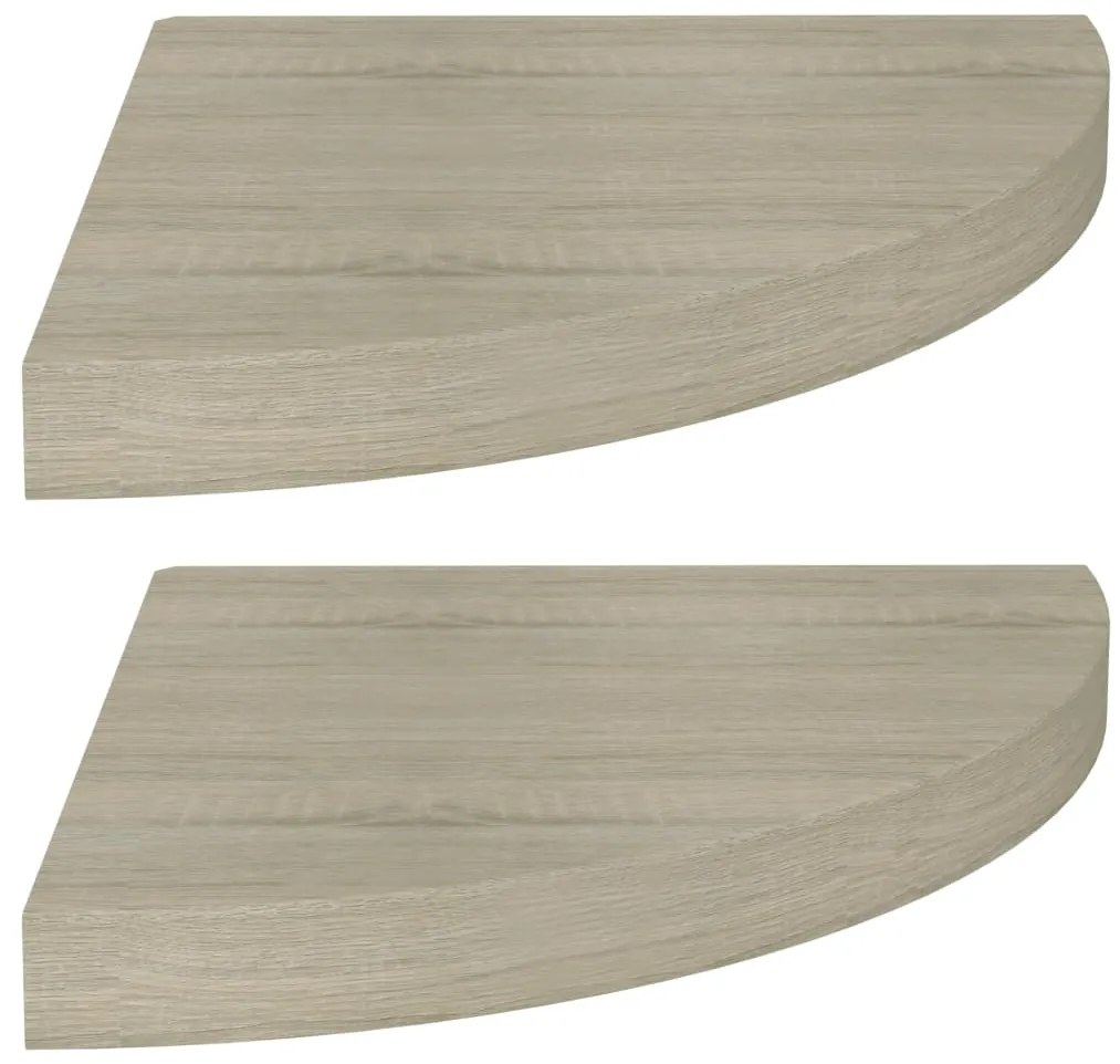 vidaXL Ράφια Τοίχου 2 τεμ. Χρώμα Δρυός 35x35x3,8 εκ. από MDF