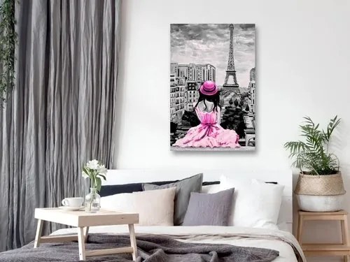 Πίνακας - Paris Colour (1 Part) Vertical Pink - 80x120
