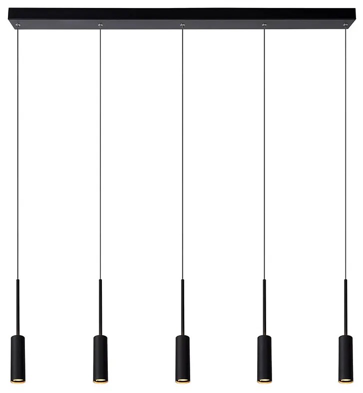 Φωτιστικό Κρεμαστό Lucide 24401-35-30 TUBULE Μαύρο Ματ (Black Mat) 2700 K