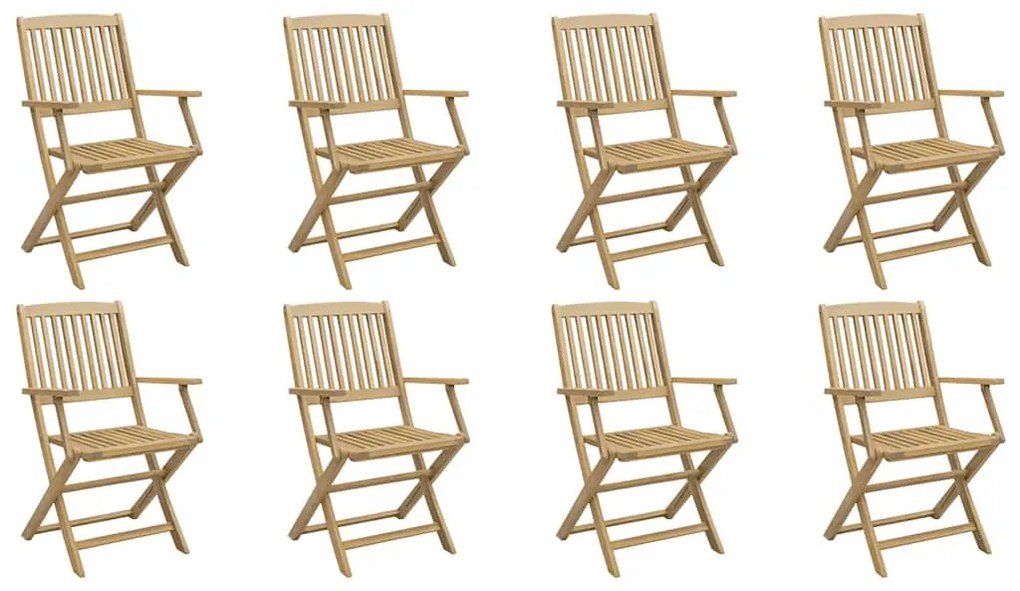 vidaXL Καρέκλες Κήπου Πτυσσόμενες 8 τεμ. 54,5x58x90 εκ. Μασίφ Ακακία