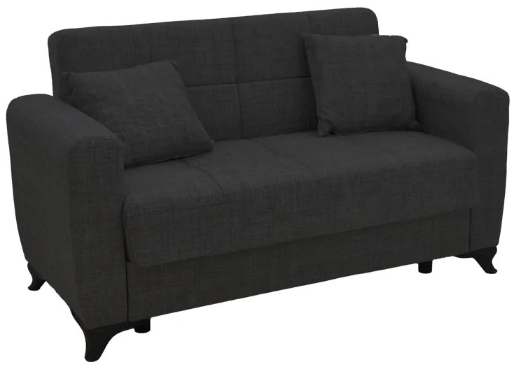 Καναπές-κρεβάτι με αποθηκευτικό χώρο διθέσιος Modestο  μαύρο ύφασμα