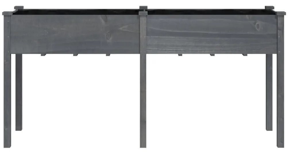 vidaXL Γλάστρα με Επένδυση Γκρι 161x45x76 εκ. από Μασίφ Ξύλο Ελάτης