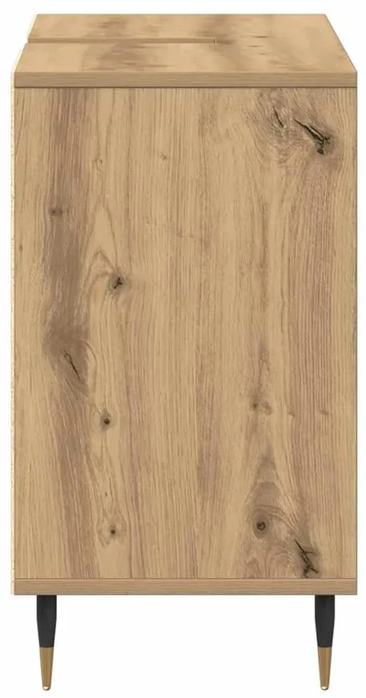 vidaXL Ντουλάπι Μπάνιου με ράφι με πόρτα artisan δρυς 80 x 33 x 60 εκ