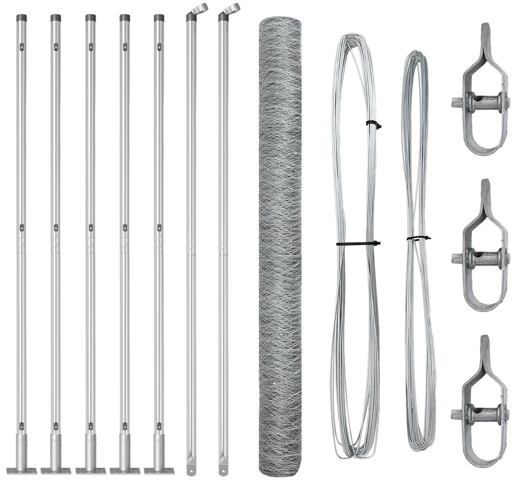 vidaXL Hexagon Fence 1.4x10 μ Γαλβανισμένος χάλυβας