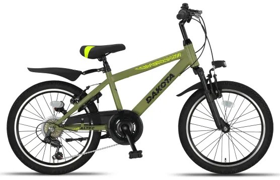 Dakota MTB 20 Inch Junior 7SP Rim Brakes Army GreenAltec