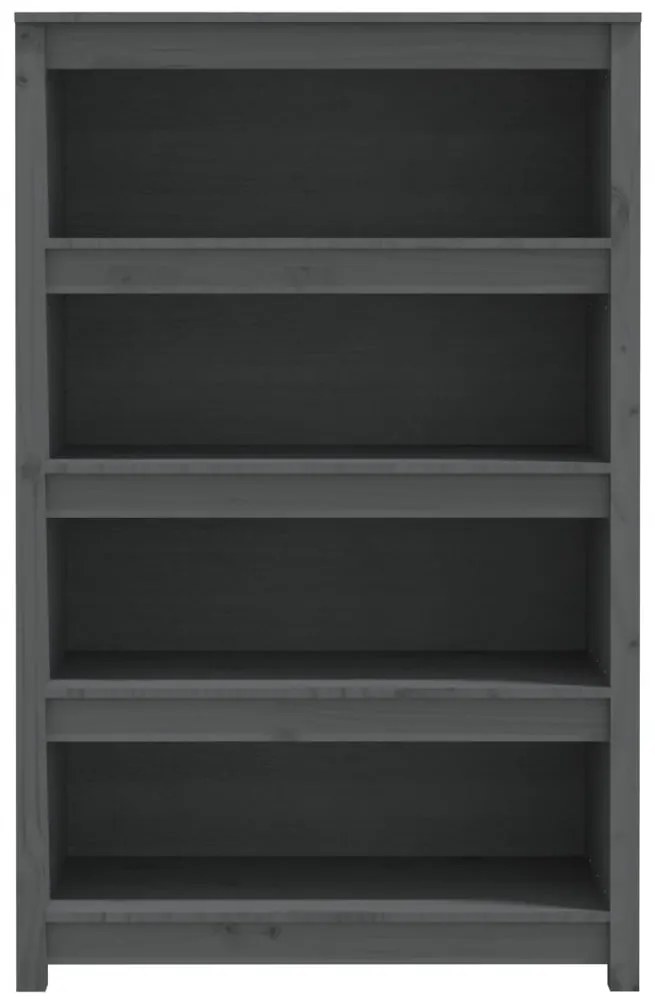 vidaXL Βιβλιοθήκη Γκρι 80x35x126 εκ. από Μασίφ Ξύλο Πεύκου
