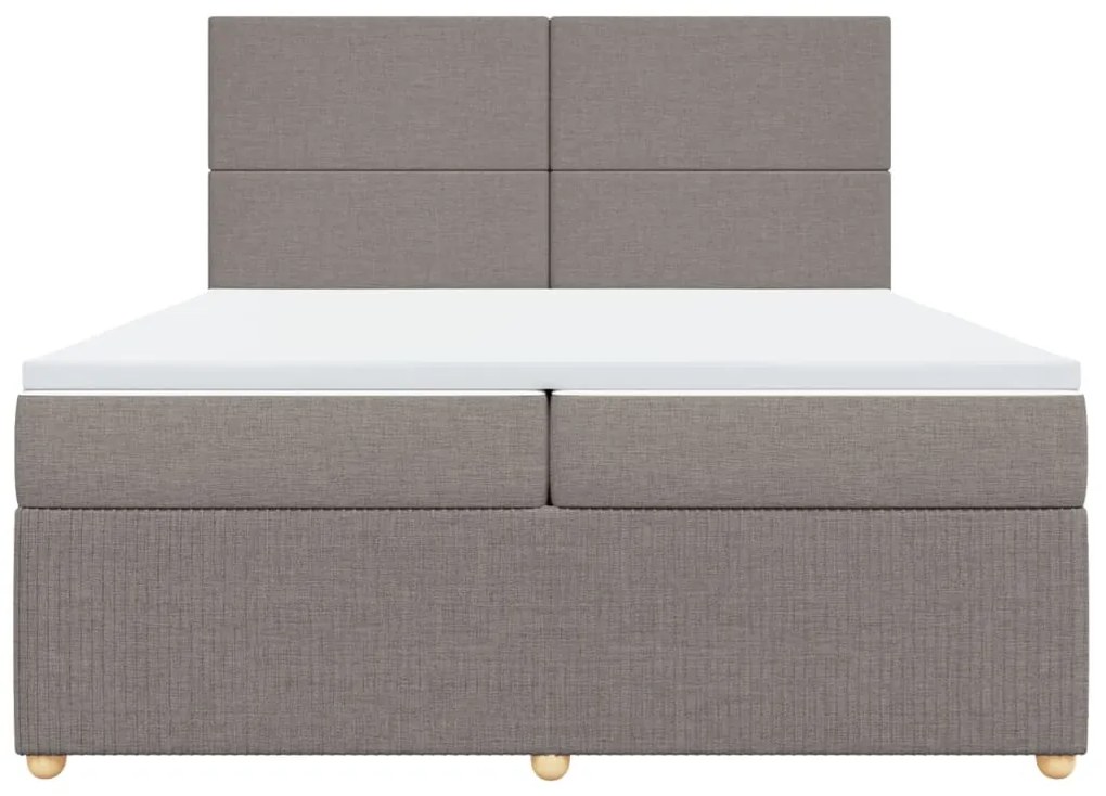 vidaXL Κρεβάτι Boxspring με Στρώμα Taupe 200x200 εκ. Υφασμάτινο