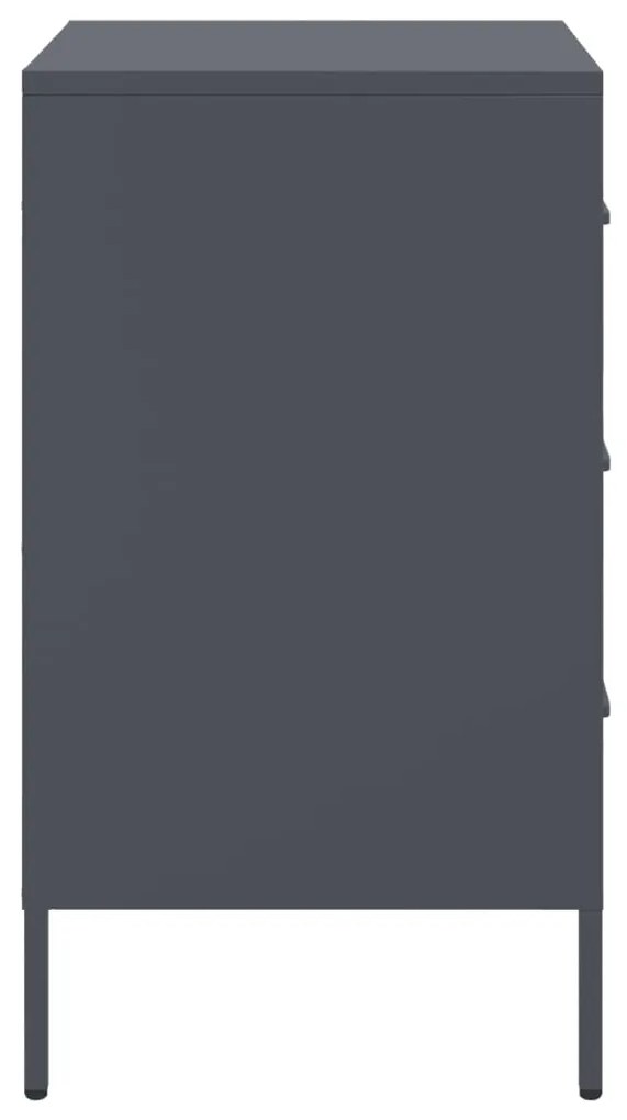 vidaXL Κομοδίνα 2 τεμ. Ανθρακί 36x39x68 εκ. από Χάλυβα