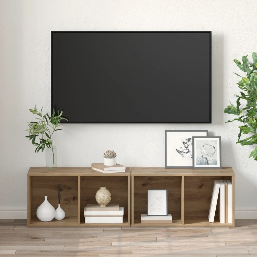 vidaXL Σετ επίπλου τηλεόρασης 2 pcs Artisan Oak Επεξεργασμένο ξύλο