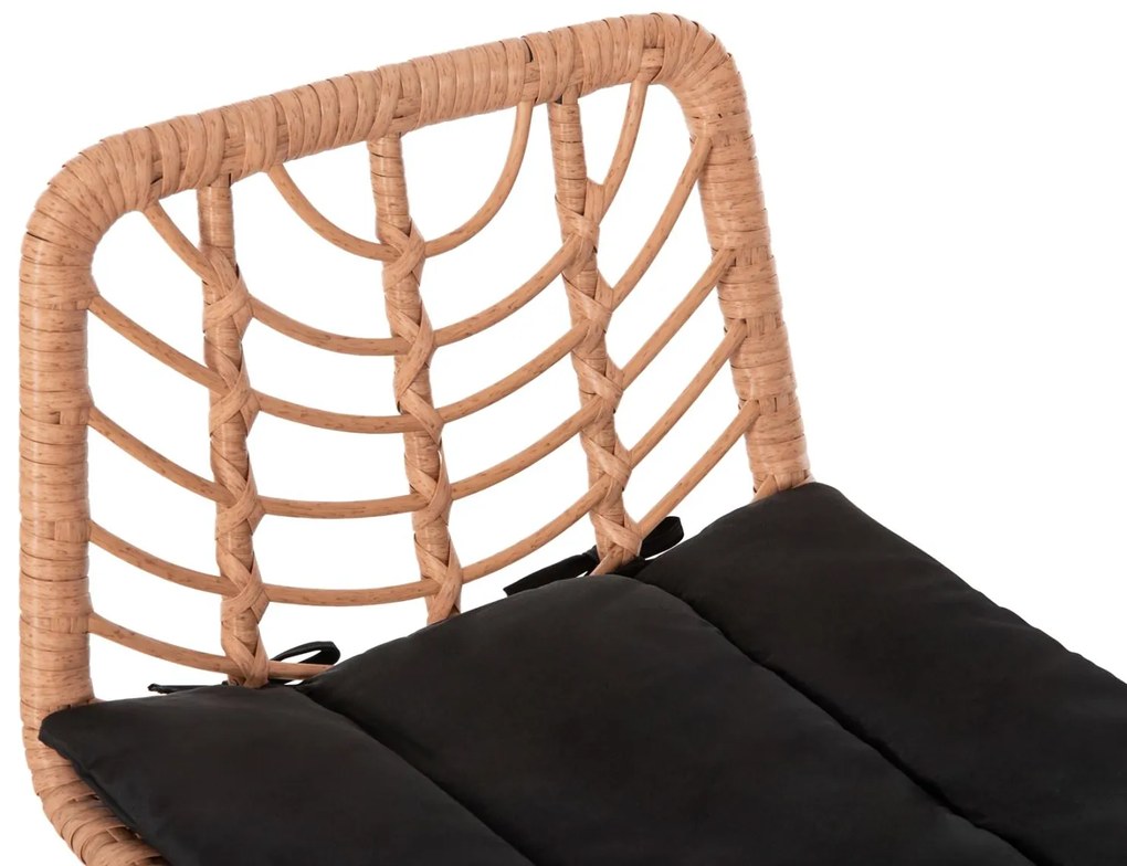 ΣΚΑΜΠΟ ΜΠΑΡ ΨΗΛΟ GERALD  ΜΕΤΑΛΛΟ&amp;ΜΑΞΙΛΑΡΙ ΜΑΥΡΟ-WICKER ΜΠΕΖ 49x50x101Υεκ. 49x50x101 εκ.