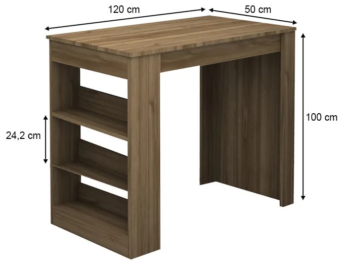 Τραπέζι μπαρ Deep Megapap χρώμα καρυδί 120x50x100εκ. - GP028-0099,2