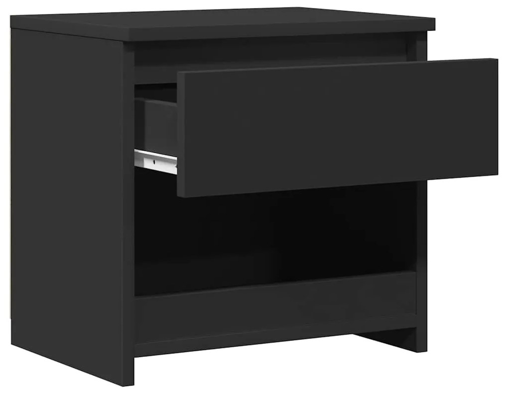 vidaXL Κομοδίνο Μαύρο 40 x 30 x 39 εκ. από Επεξ. Ξύλο