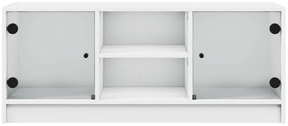 vidaXL Έπιπλο Τηλεόρασης Λευκό 102x37x42 εκ. με Γυάλινες Πόρτες
