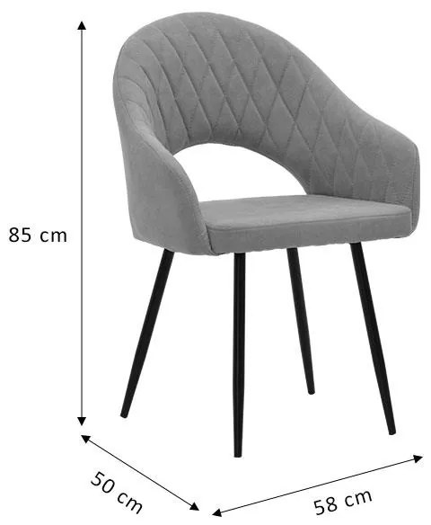 Καρέκλα - Πολυθρόνα Macie ύφασμα antique γκρι-μαύρο 58x50x85εκ 58x50x85 εκ.