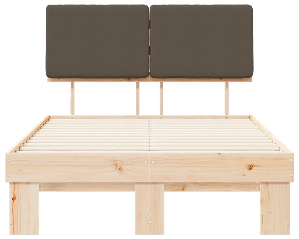 vidaXL Σκελετός Κρεβατιού με Επενδεδυμένο Κεφαλάρι Taupe 120 x 200 cm