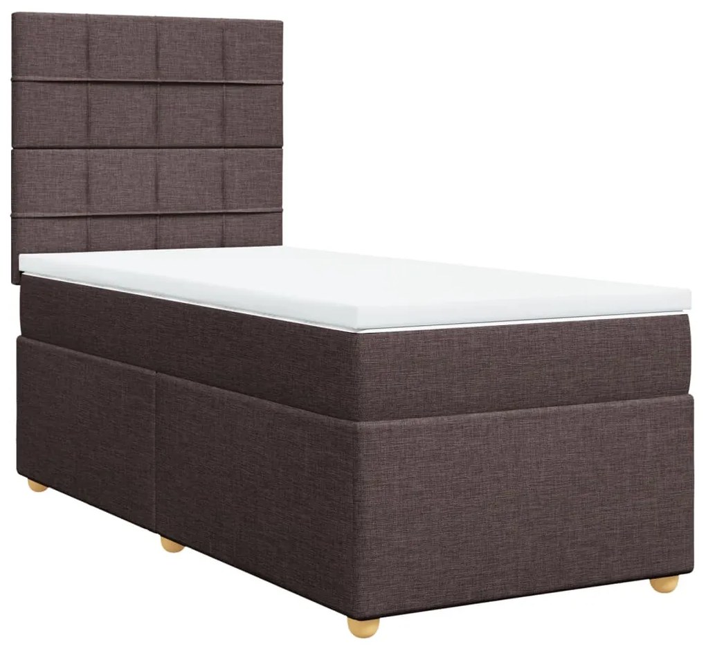 ΚΡΕΒΑΤΙ BOXSPRING ΜΕ ΣΤΡΩΜΑ ΣΚΟΥΡΟ ΚΑΦΕ 90X200 ΕΚ. ΥΦΑΣΜΑΤΙΝΟ 3291166