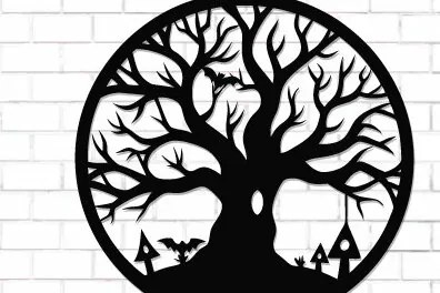 Intra απο ξύλο plywood  Χρώμα wenge 3mm-4mm πάχος - Halloween Decor Wall Δίασταση 15x15 cm INTRAFABR-111526733