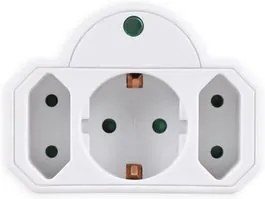 POWERTECH αντάπτορας ρεύματος PT-816, 1x schuko, 2x euro, 16A, λευκός