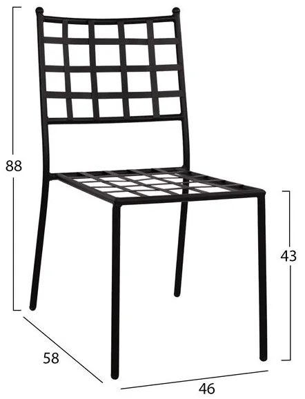 ΜΕΤΑΛΛΙΚΗ ΚΑΡΕΚΛΑ EMERY HM5509 ΣΕ ΜΑΥΡΗ ΑΠΟΧΡΩΣΗ 46x58x88  cm - 0614815 - HM5509