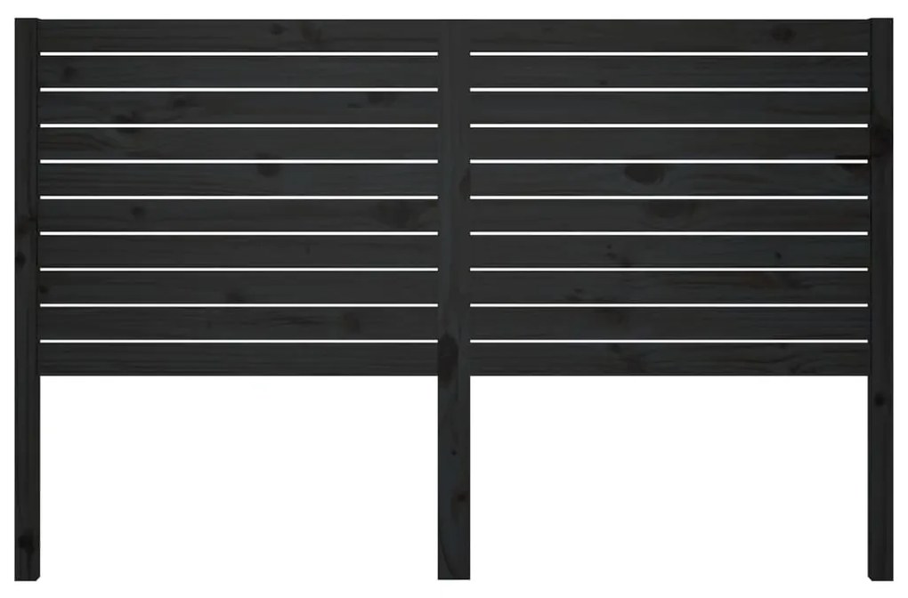 vidaXL Κεφαλάρι Κρεβατιού Μαύρο 186 x 4 x 100 εκ. Μασίφ Ξύλο Πεύκου