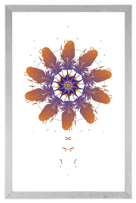 Αφίσα με πασπαρτού Παιχνιδιάρικο αφηρημένο σχέδιο με φτερά - 30x45 white