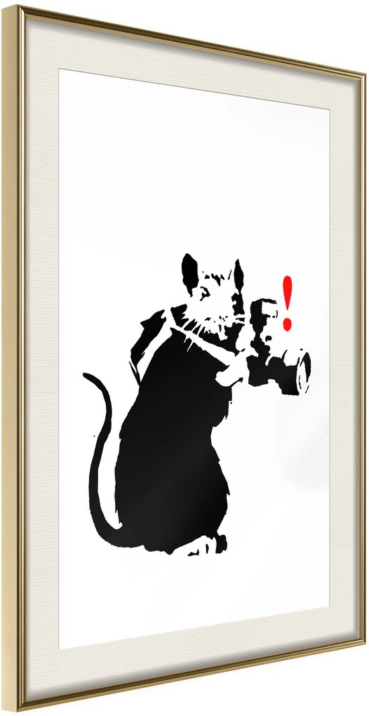 Αφίσα - Banksy: Rat Photographer - 20x30 - Χρυσό - Με πασπαρτού