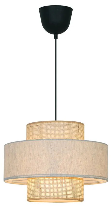 Φωτιστικό Οροφής Κρεμαστό Andaman 4296600 E27 LED 1xMax 40W 36x150cm Natural-Black Viokef