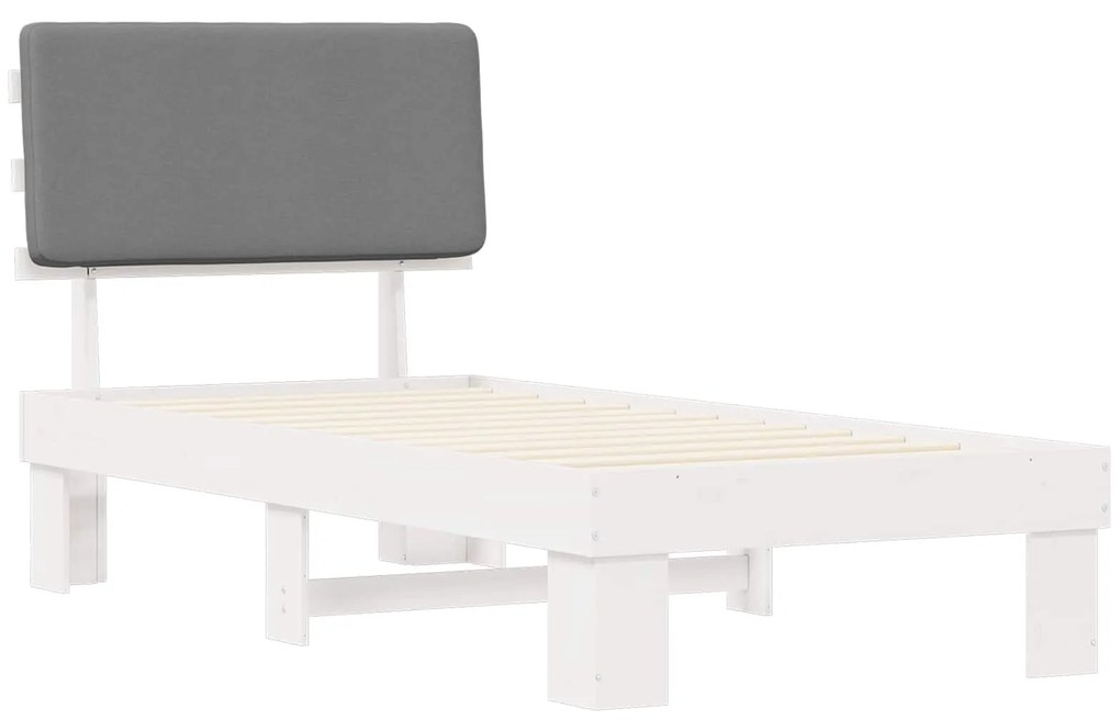 vidaXL Σκελετός Κρεβατιού με Επενδεδυμένο Κεφαλάρι Ανοιχτό γκρι