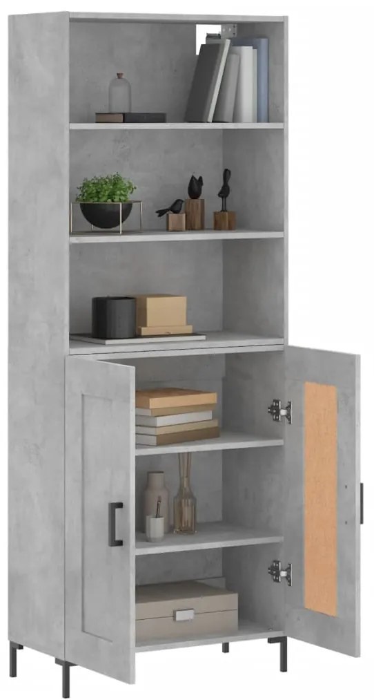 vidaXL Ντουλάπι Γκρι Σκυροδέματος 69,5x34x180 εκ. Επεξεργασμένο Ξύλο