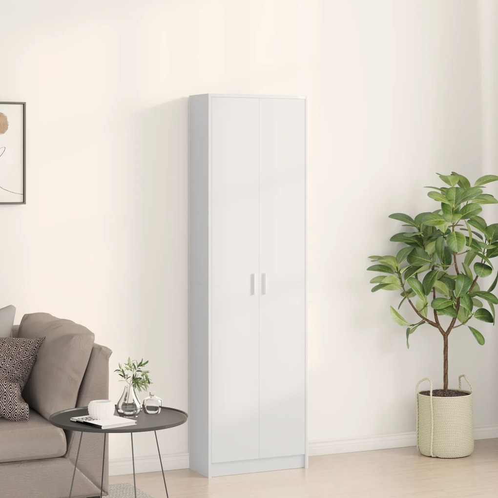 vidaXL Ντουλάπι με ράφι Λευκό 55 x 25 x 189 εκ. Επεξεργασμένο ξύλο