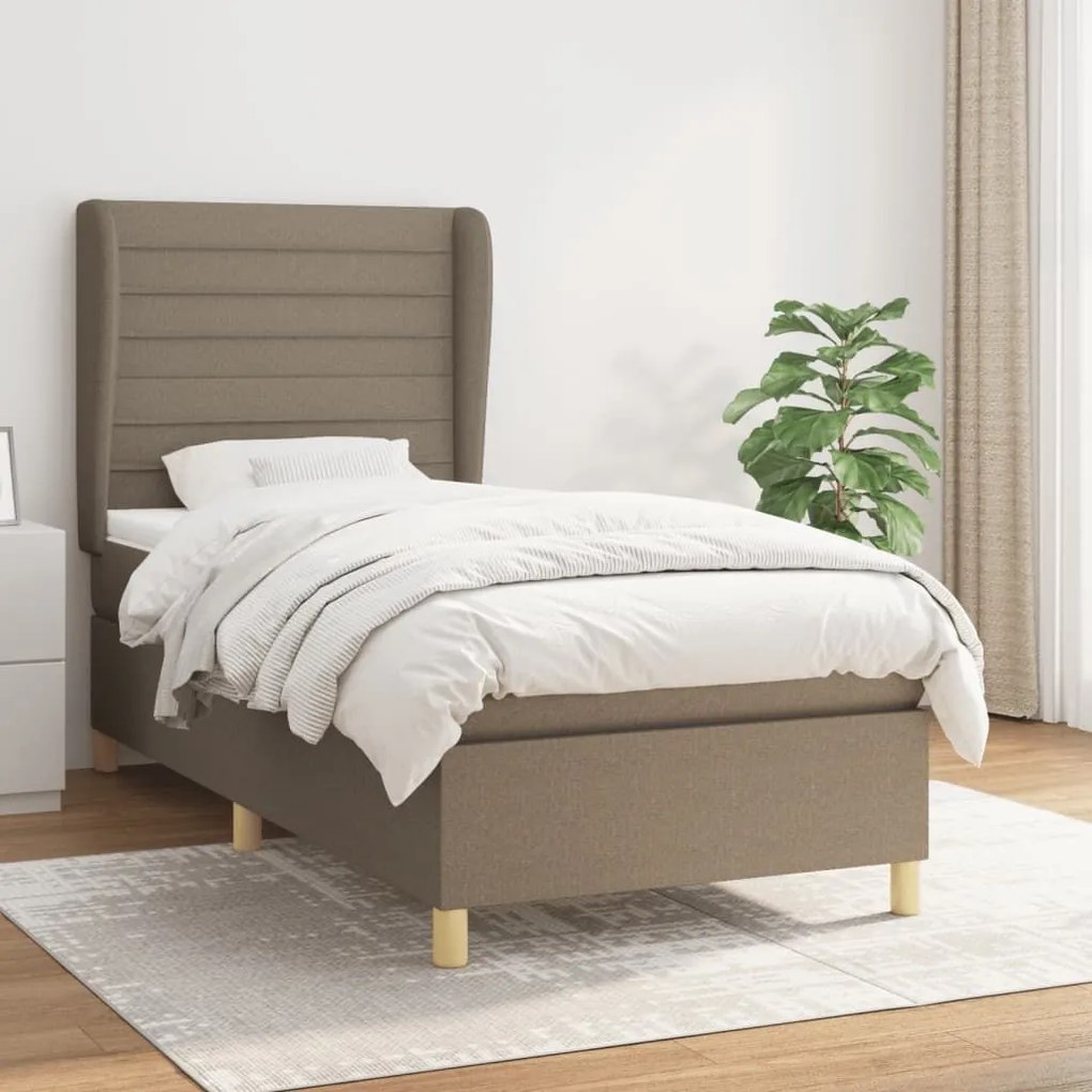 ΚΡΕΒΑΤΙ BOXSPRING ΜΕ ΣΤΡΩΜΑ TAUPE 90X200 ΕΚ. ΥΦΑΣΜΑΤΙΝΟ 3128577