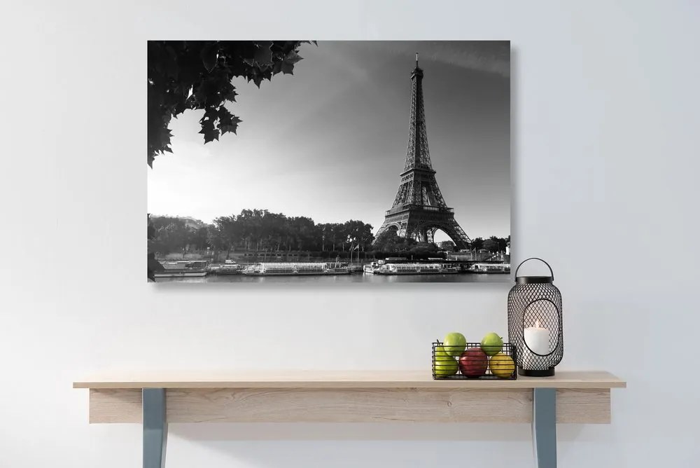 Εικόνα του φθινοπωρινού Παρισιού σε ασπρόμαυρο - 90x60